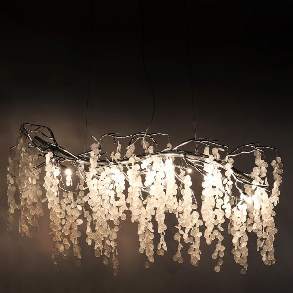 Winter 10Lt Oxid Silver Honesty Chandelier
