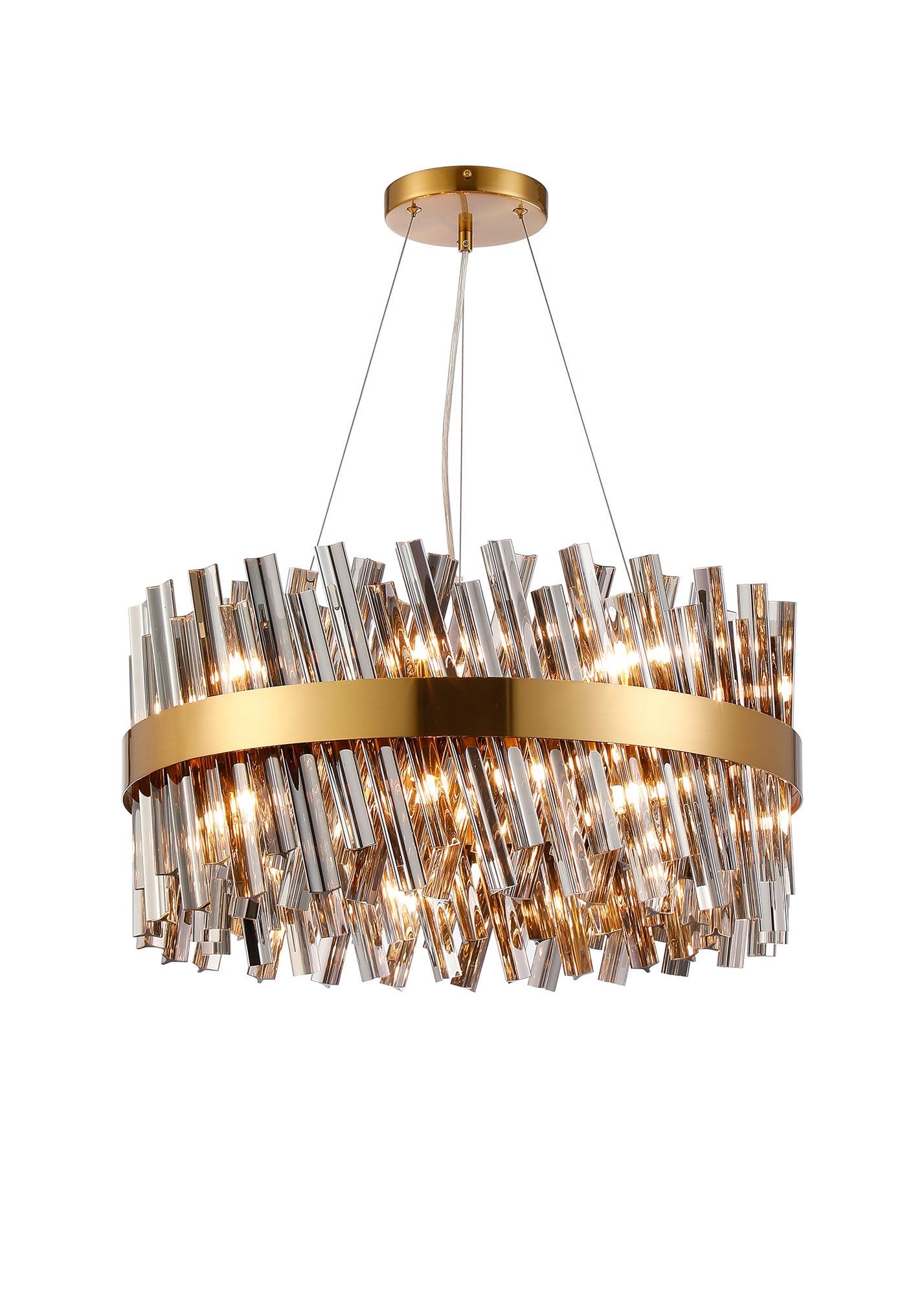 Bellina 10/18/32/34Lt Round Pendant, Brass/Nickel/Black - Various Finishes - Cusack Lighting