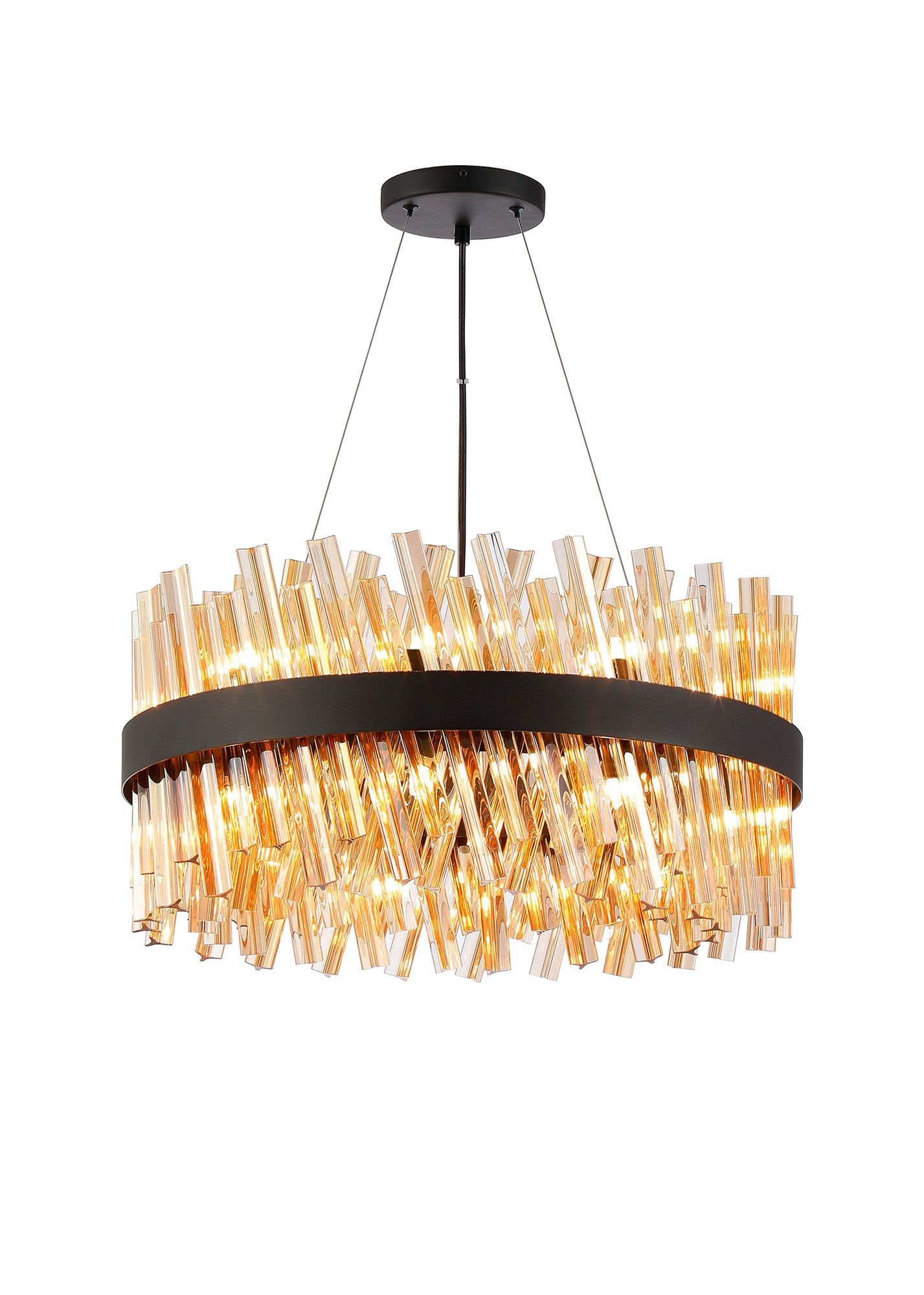 Bellina 10/18/32/34Lt Round Pendant, Brass/Nickel/Black - Various Finishes - Cusack Lighting