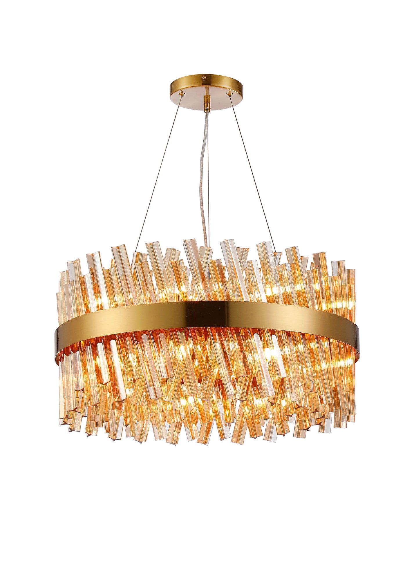 Bellina 10/18/32/34Lt Round Pendant, Brass/Nickel/Black - Various Finishes - Cusack Lighting