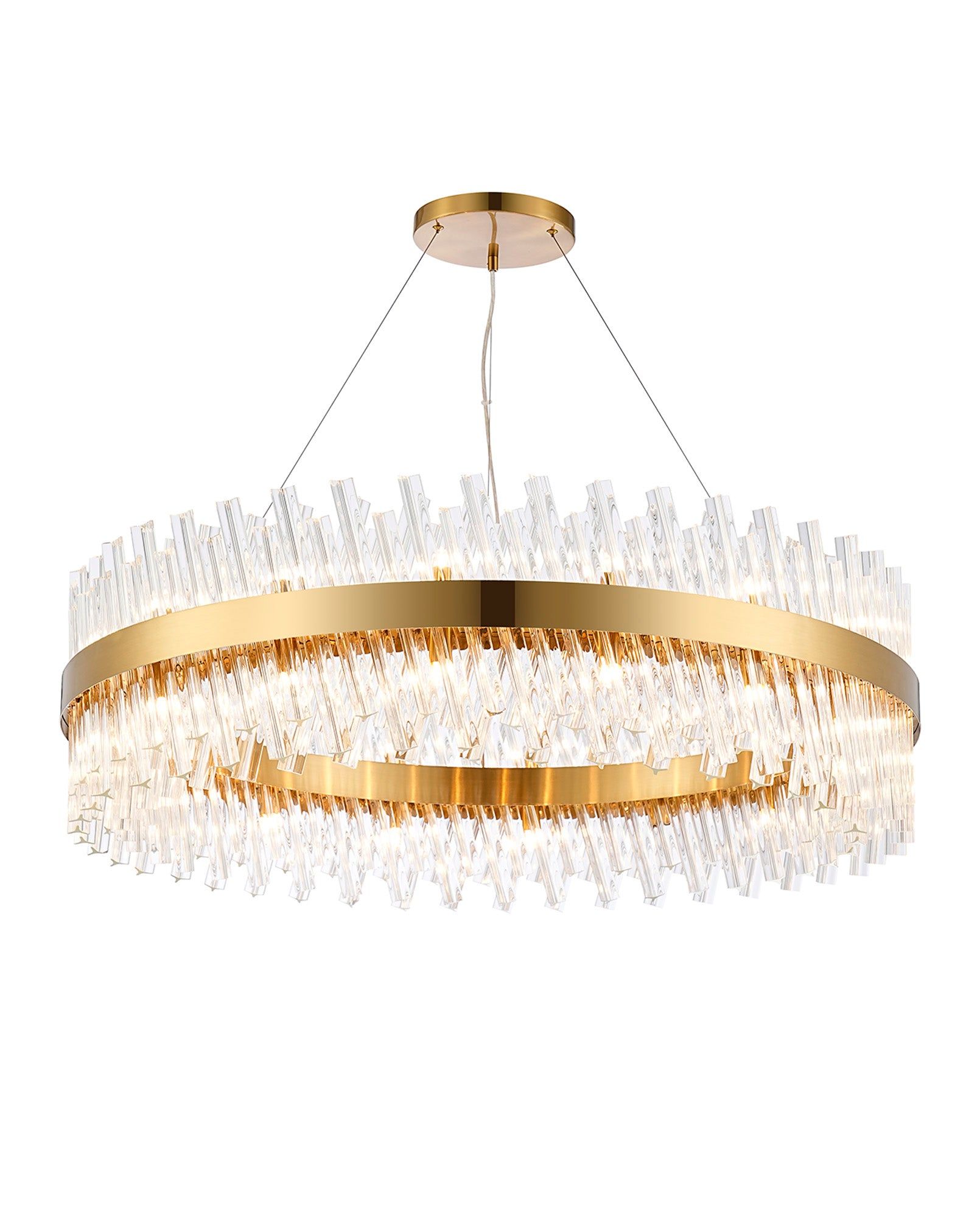 Bellina 10/18/32/34Lt Round Pendant, Brass/Nickel/Black - Various Finishes - Cusack Lighting
