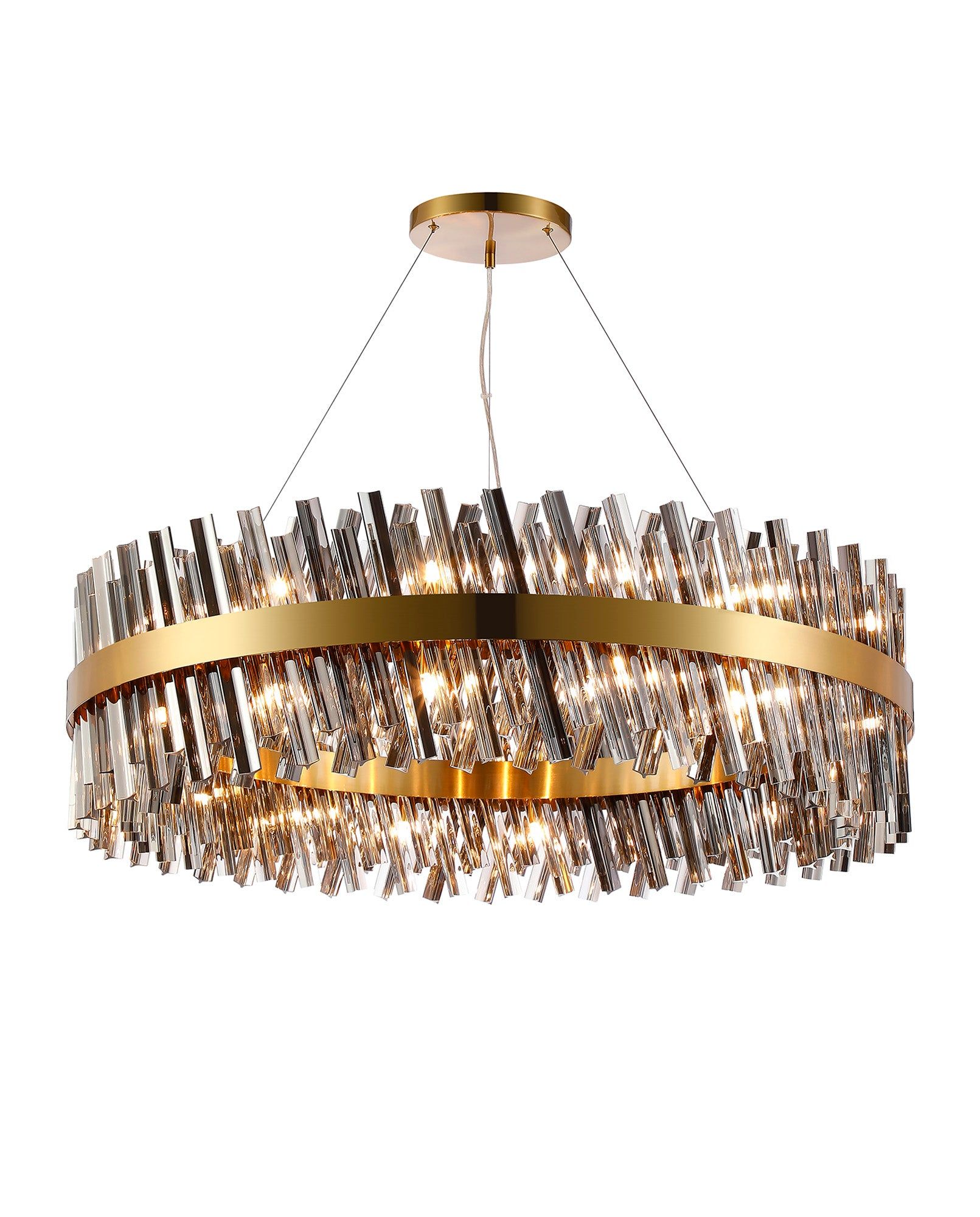 Bellina 10/18/32/34Lt Round Pendant, Brass/Nickel/Black - Various Finishes - Cusack Lighting
