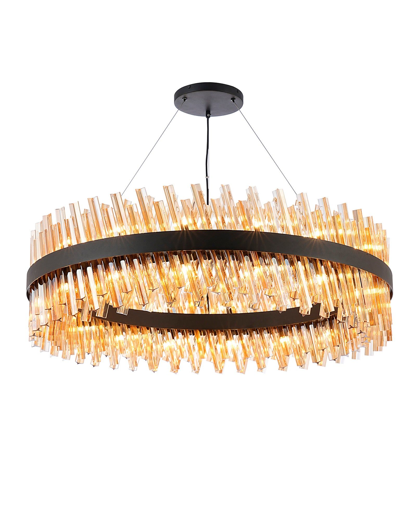 Bellina 10/18/32/34Lt Round Pendant, Brass/Nickel/Black - Various Finishes - Cusack Lighting