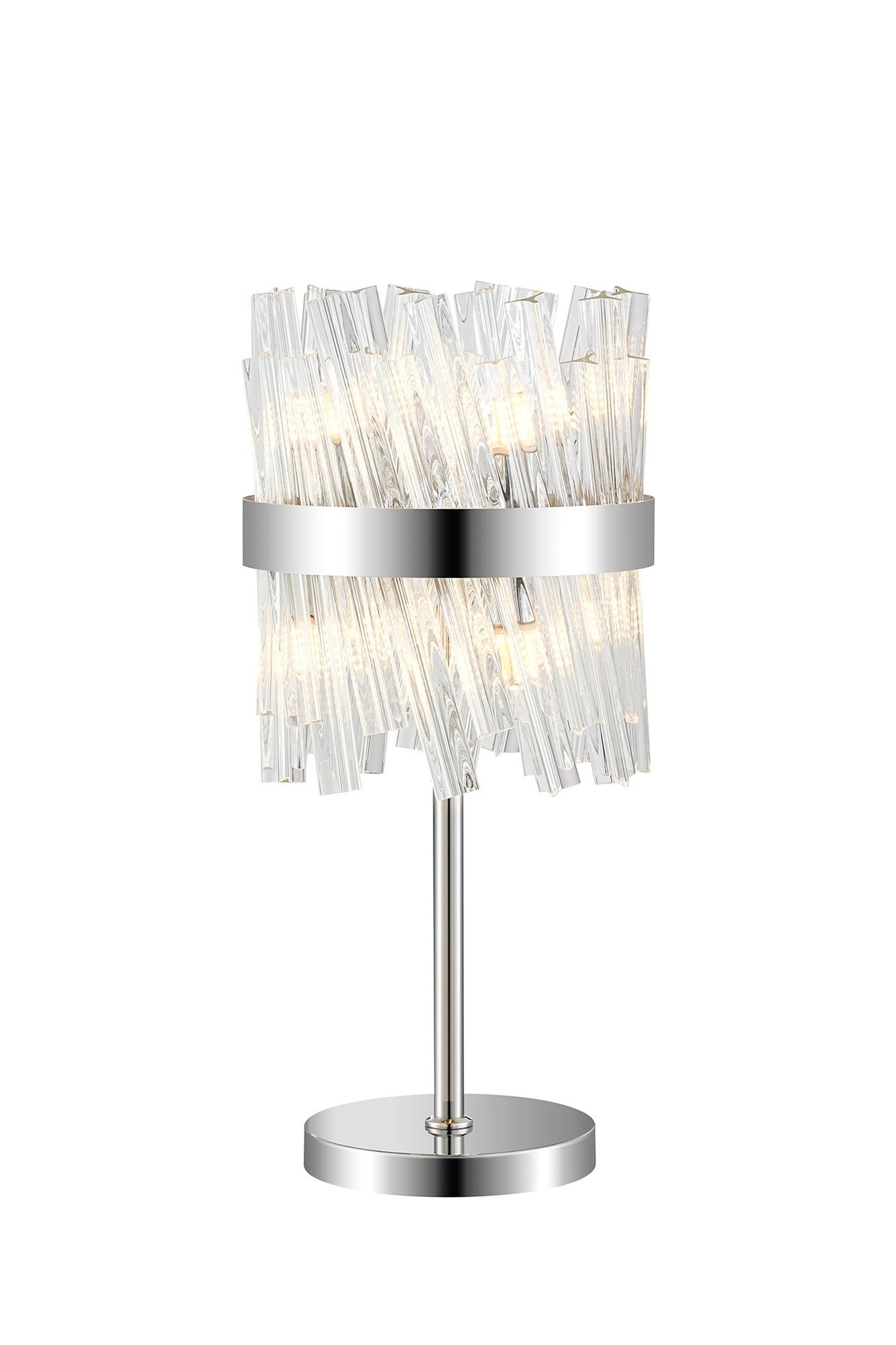 Bellina 6Lt Table Lamp Nickel Clear