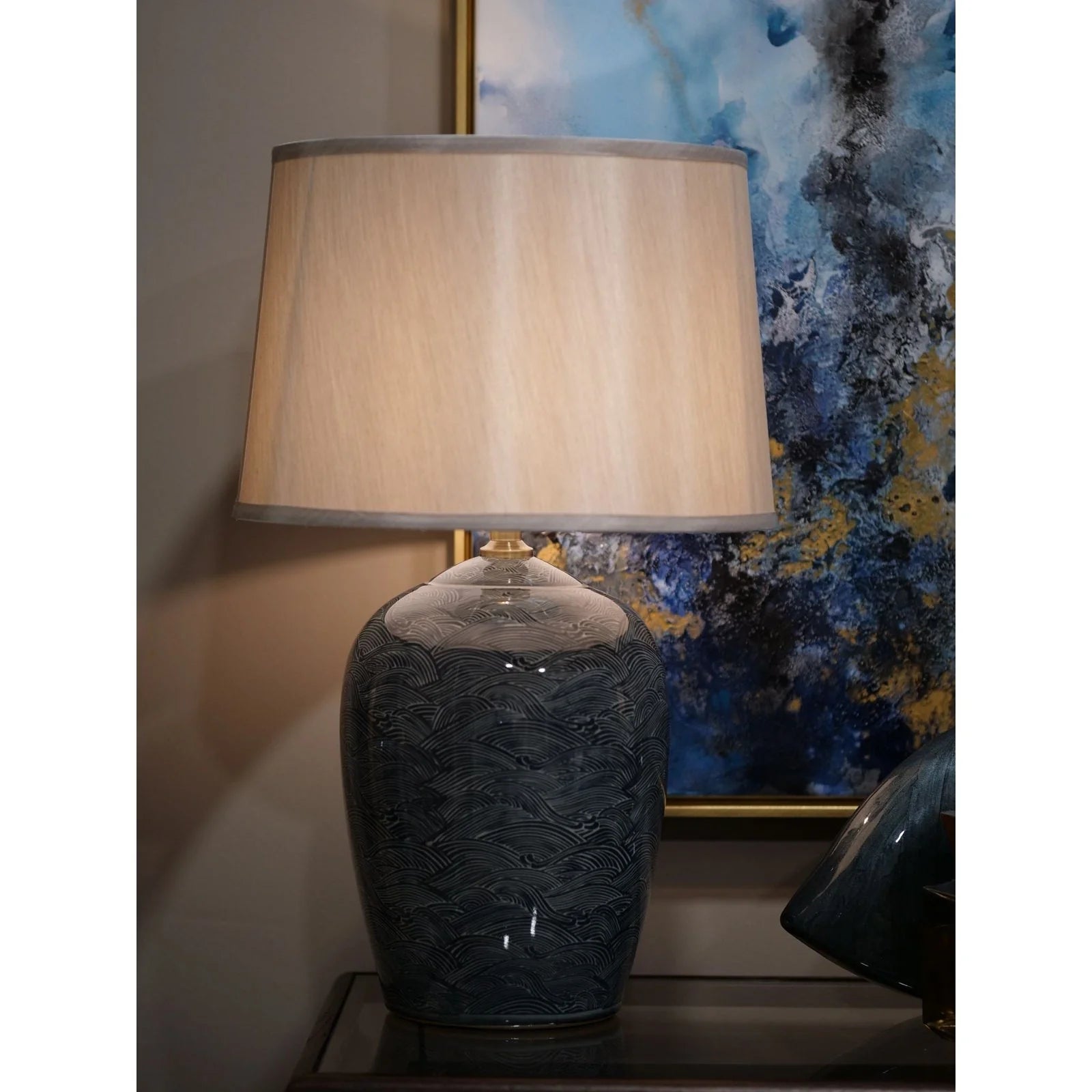 Blue Waves Lamp - Blue & Navy Wave Finish
