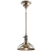 Cobson 1Lt Small Pendant/Semi Flush(Convert) Ceiling Light - Polished Nickel Finish