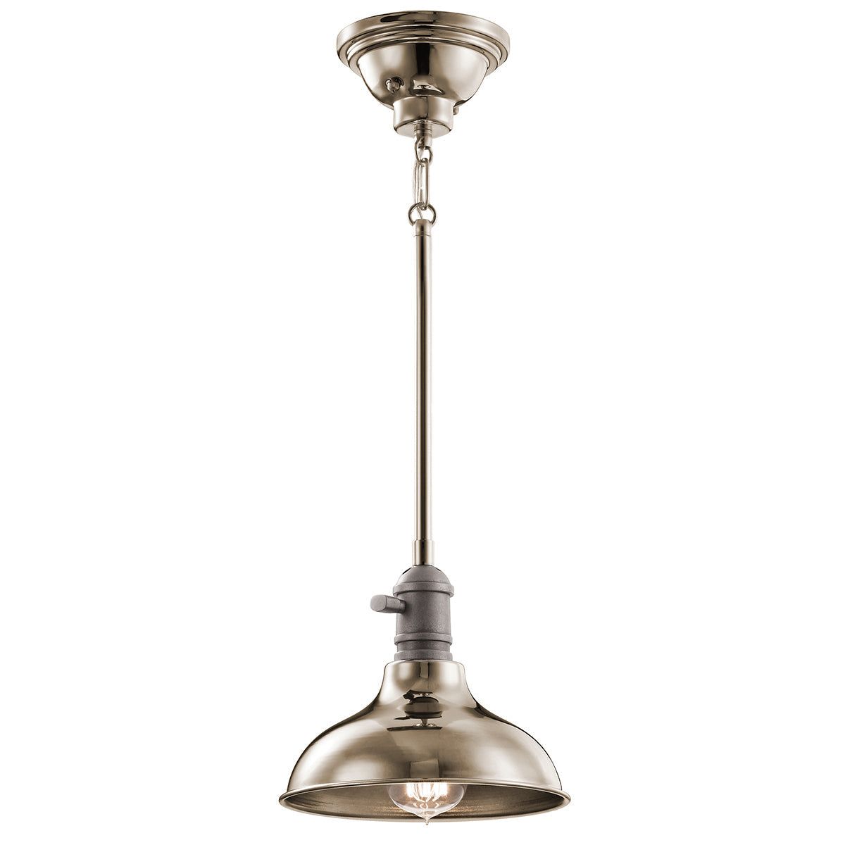 Cobson 1Lt Small Pendant/Semi Flush(Convert) Ceiling Light - Polished Nickel Finish