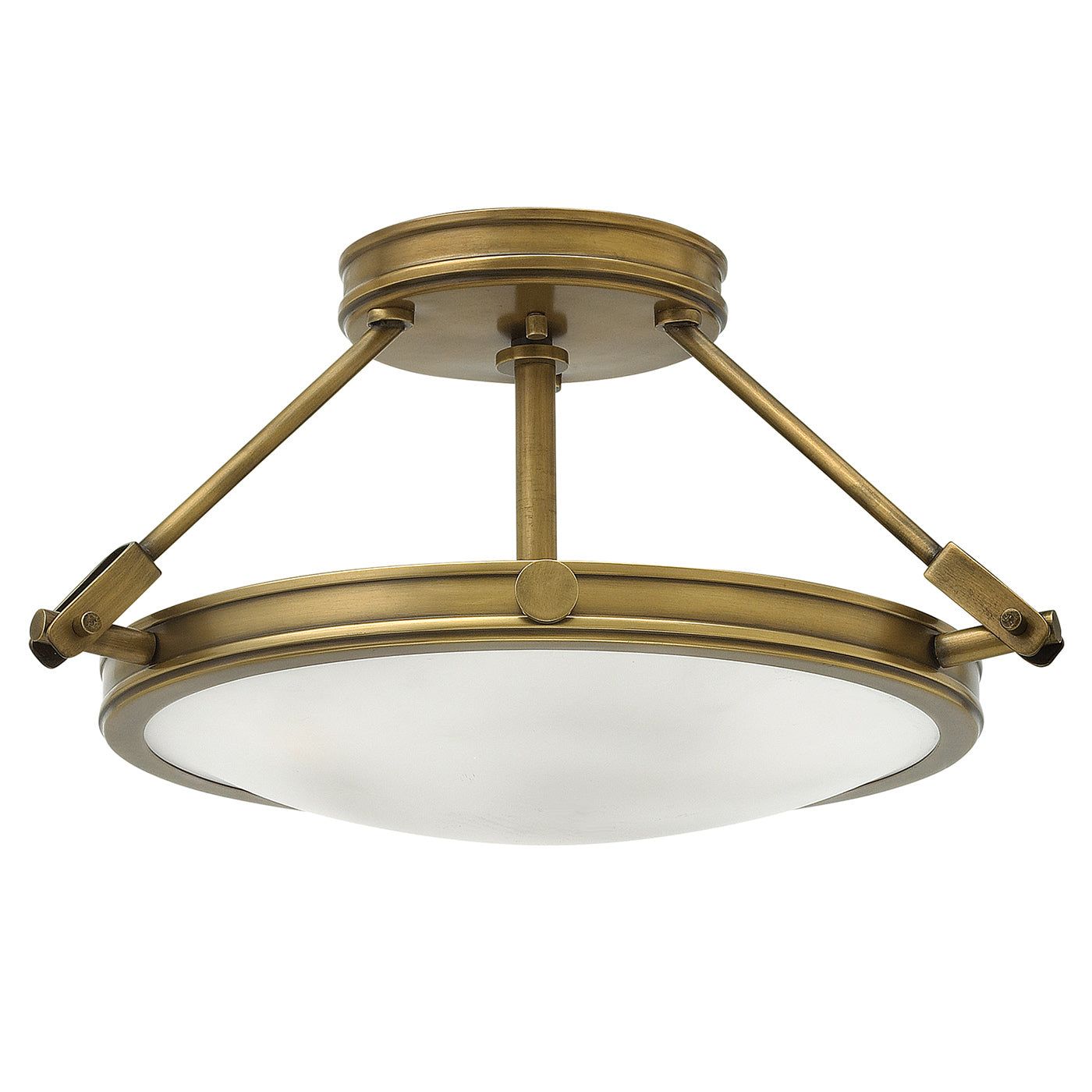 Collier 3L Semi Flush Ceiling Light - Heritage Brass Finish