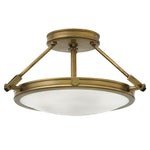 Collier 3L Semi Flush Ceiling Light - Heritage Brass Finish