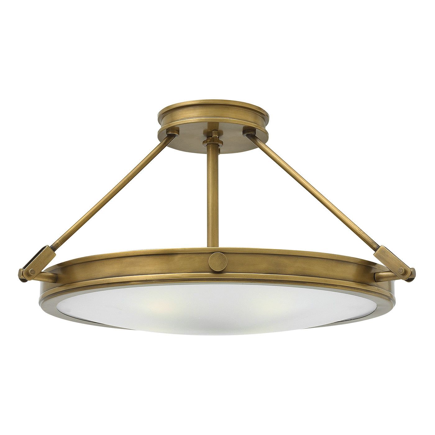 Collier 4L Semi Flush Ceiling Light - Heritage Brass Finish