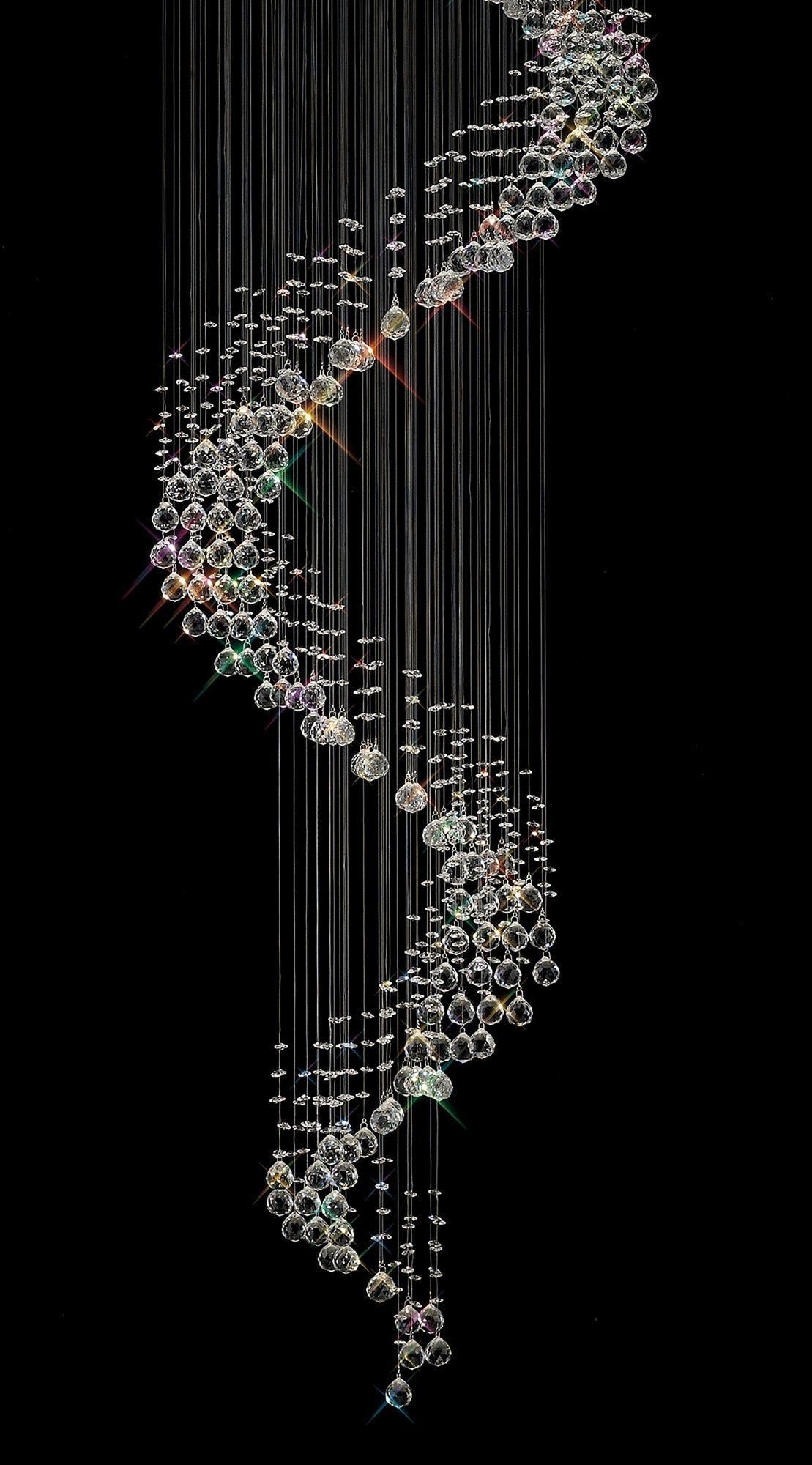 Colorado Pendant Multi-Spiral 12 Light GU10 Polished Chrome/Crystal Item Weight: 25.7kg