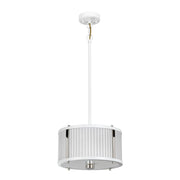 Corona 2L Hanging Shade Ceiling Light – White Polished Nickel Finish