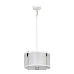Corona 2L Hanging Shade Ceiling Light – White Polished Nickel Finish