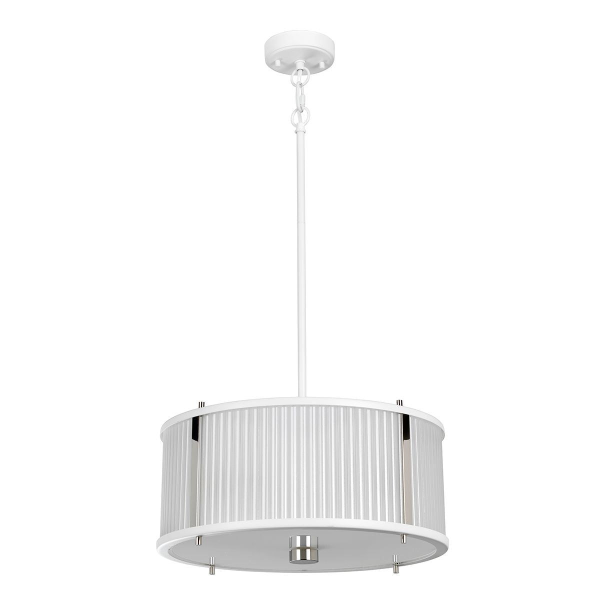 Corona 3L Hanging Shade Ceiling Light – White Museum Bronze Finish