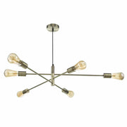Dar Alana 6 Light Fitting Antique Brass - Cusack Lighting