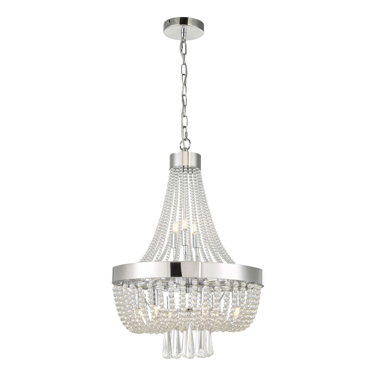Dar Alyssa 9Lt Crystal Ceiling Light - Polished Chrome Glass IP20