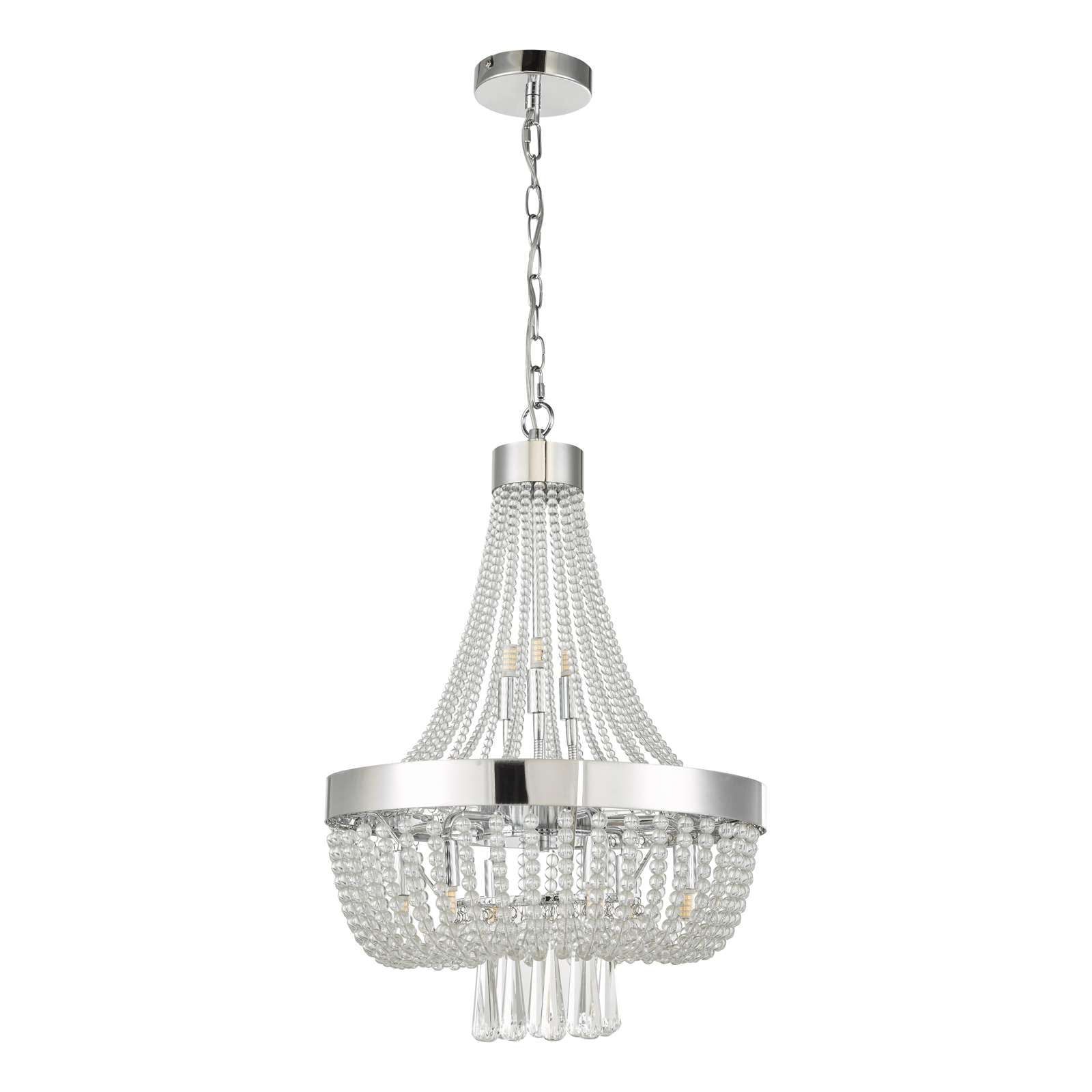 Dar Alyssa 9Lt Crystal Ceiling Light - Polished Chrome Glass IP20