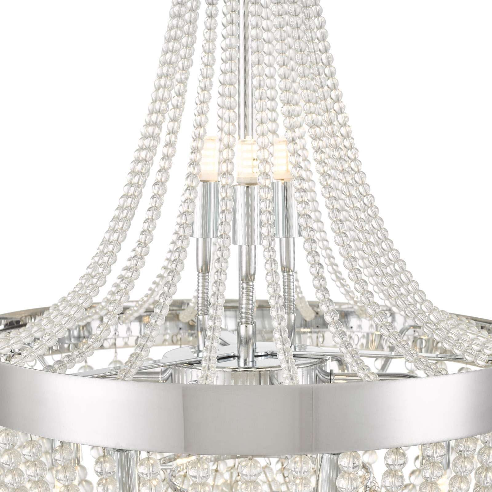 Dar Alyssa 9Lt Crystal Ceiling Light - Polished Chrome Glass IP20