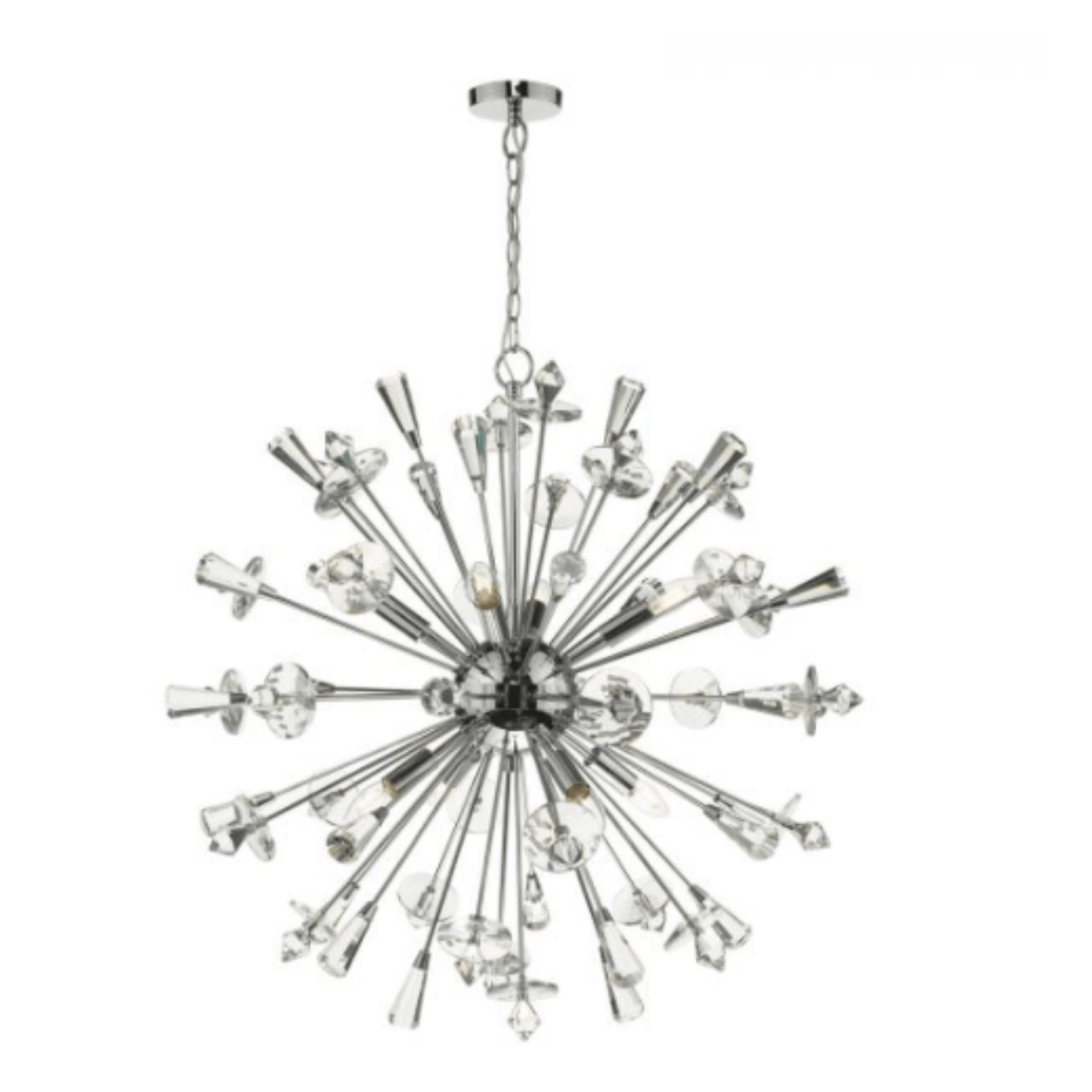 Exodus 8 Light Pendant Polished Chrome Crystal - Cusack Lighting