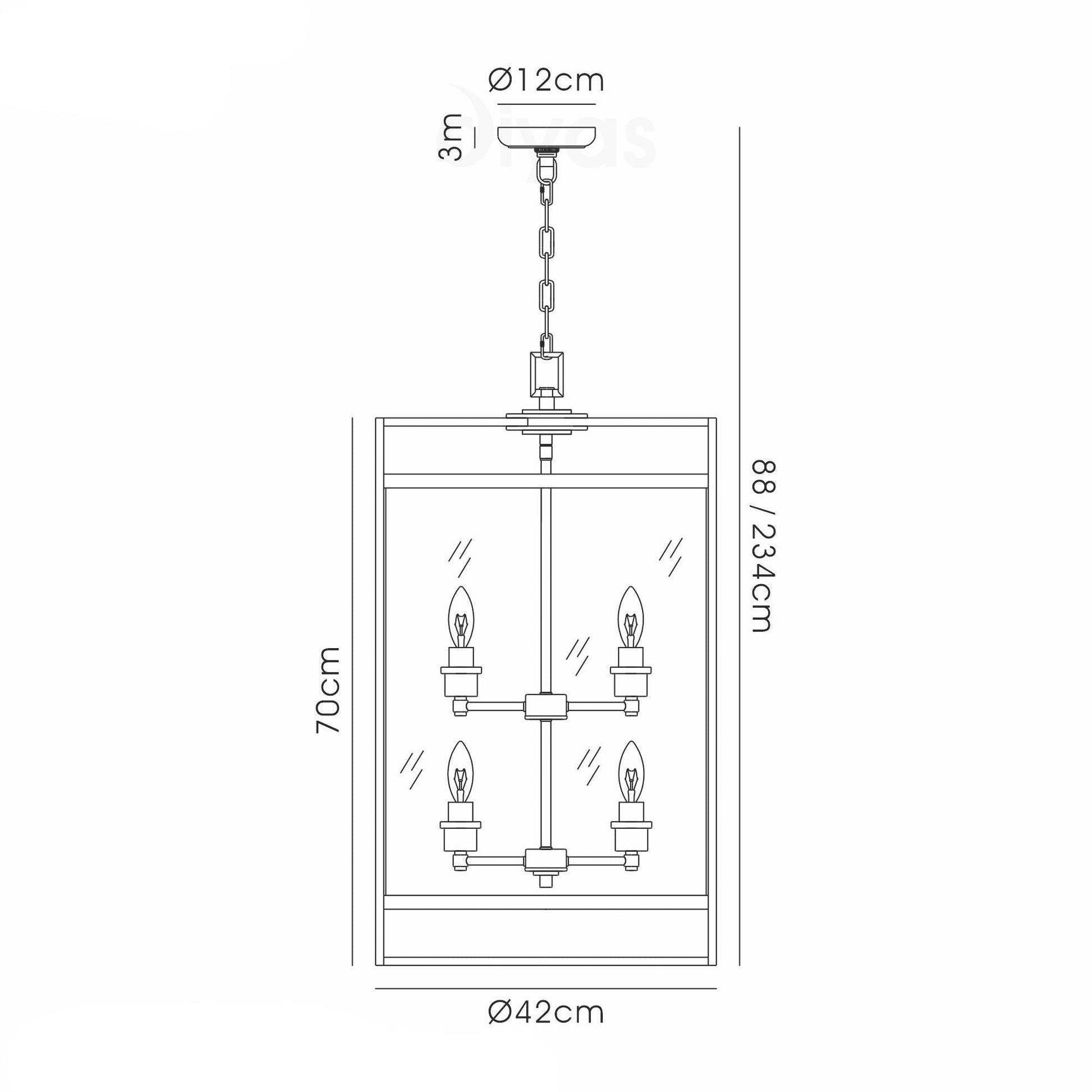 Eaton Pendant 6 Light E14 Polished Chrome/Glass