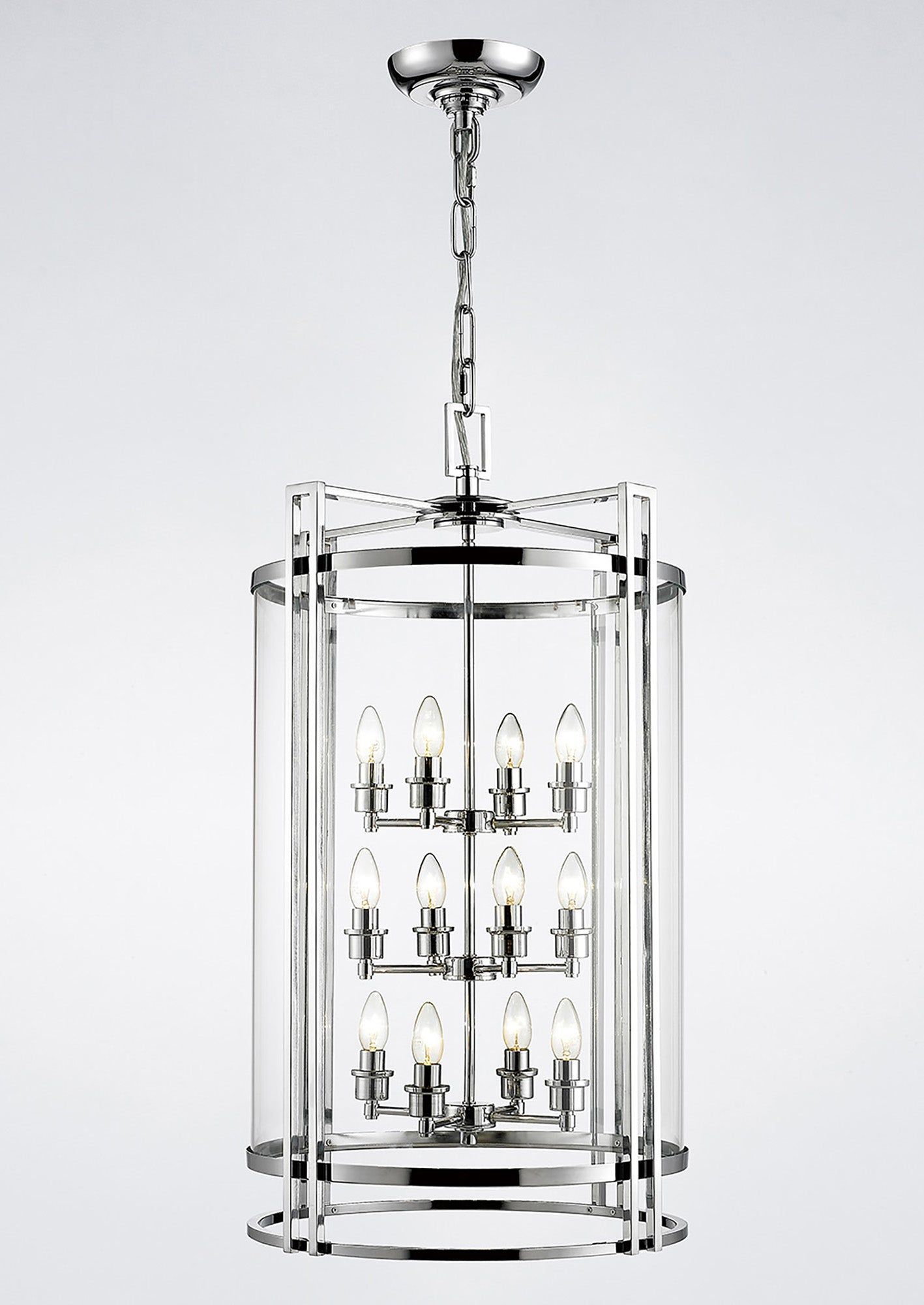 Eaton Pendant 3,4,6,12 Light E14 Polished Chrome/Glass