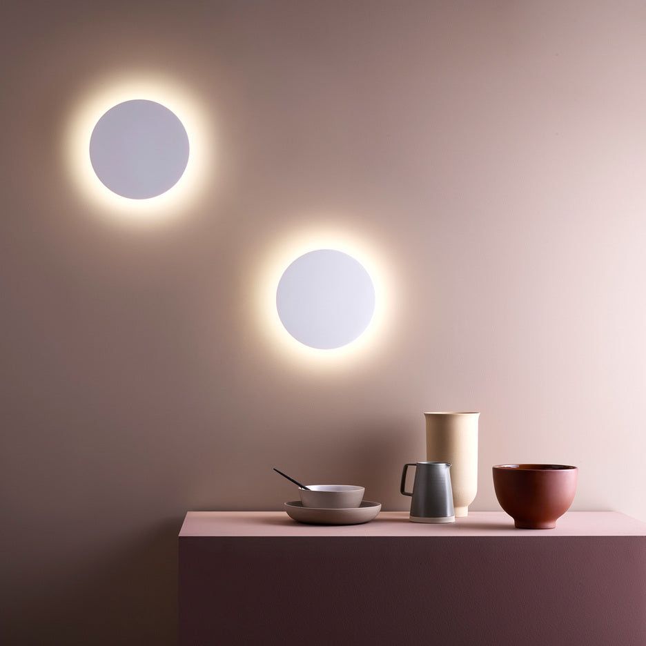 Eclipse Round/Square Matt Concrete/Plaster- Finish Wall Light 