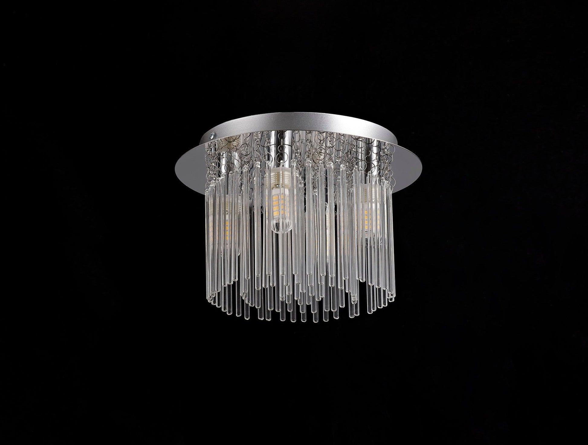 Floria Ceiling Light, 4 x G9, IP44, Polished Chrome & Clear Glass Bathroom Ceiling Light