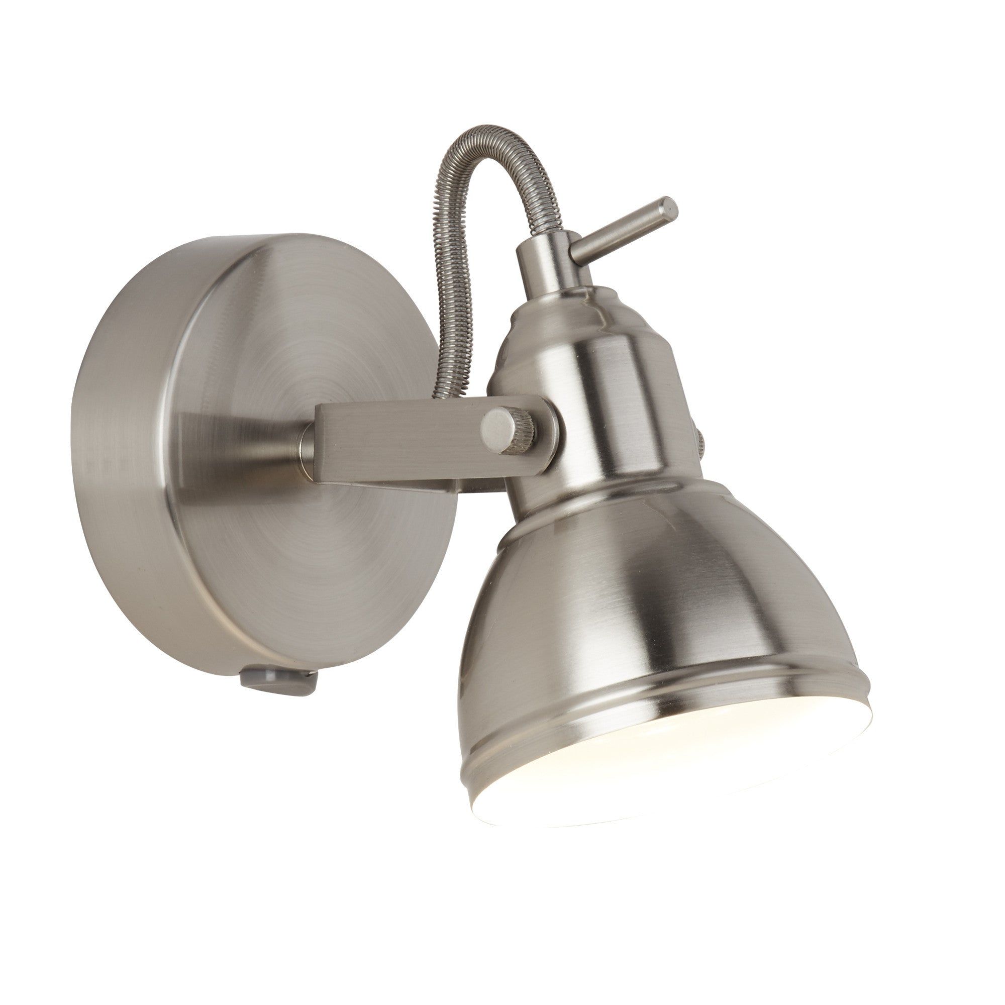 FOCUS 1 LIGHT SATIN SILVER INDUSTRIAL SPOTLIGHT - Cusack Lighting