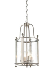 Duke 4/5/8Lt Lantern Ceiling Light - Satin Nickel/Antique Gold Finish