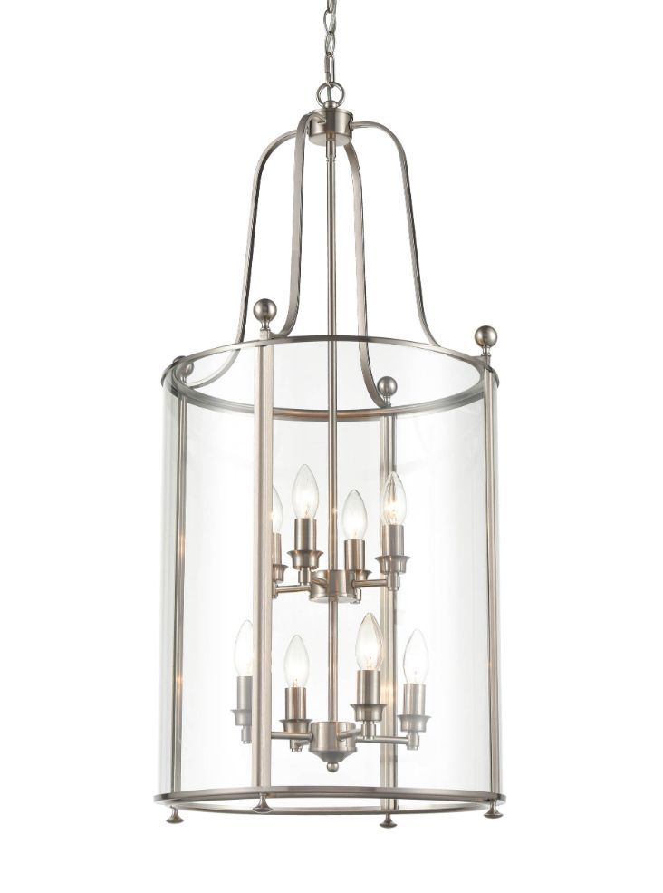 Duke 4/5/8Lt Lantern Ceiling Light - Satin Nickel/Antique Gold Finish
