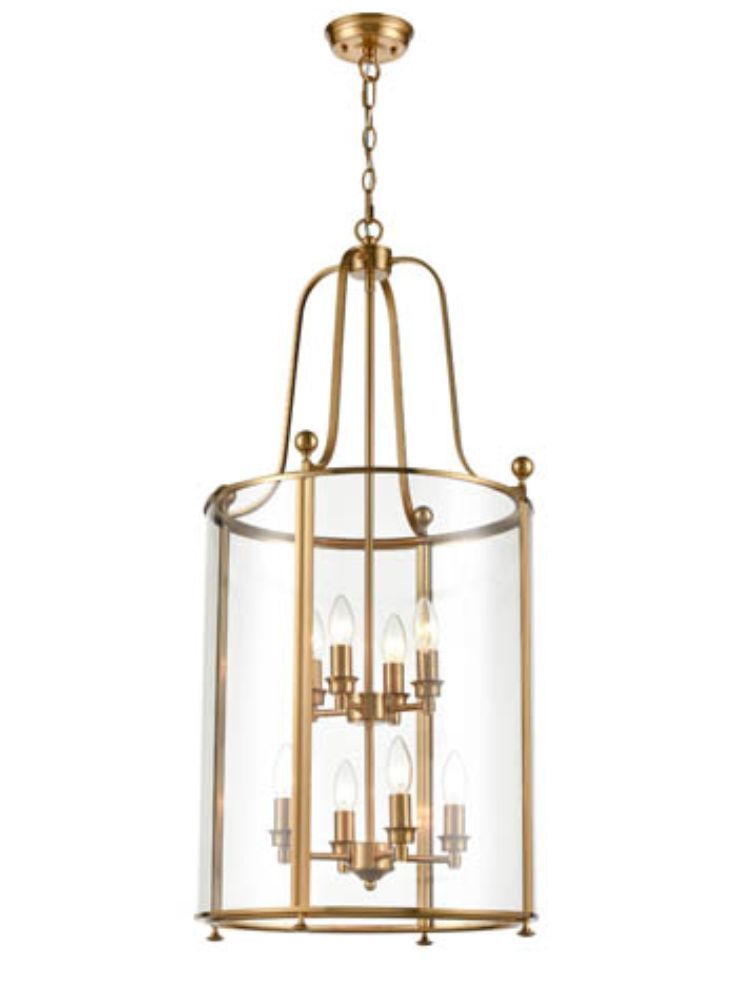 Franklite Drayton 8Lt Lantern Ceiling Light - Antique Gold Finish IP20