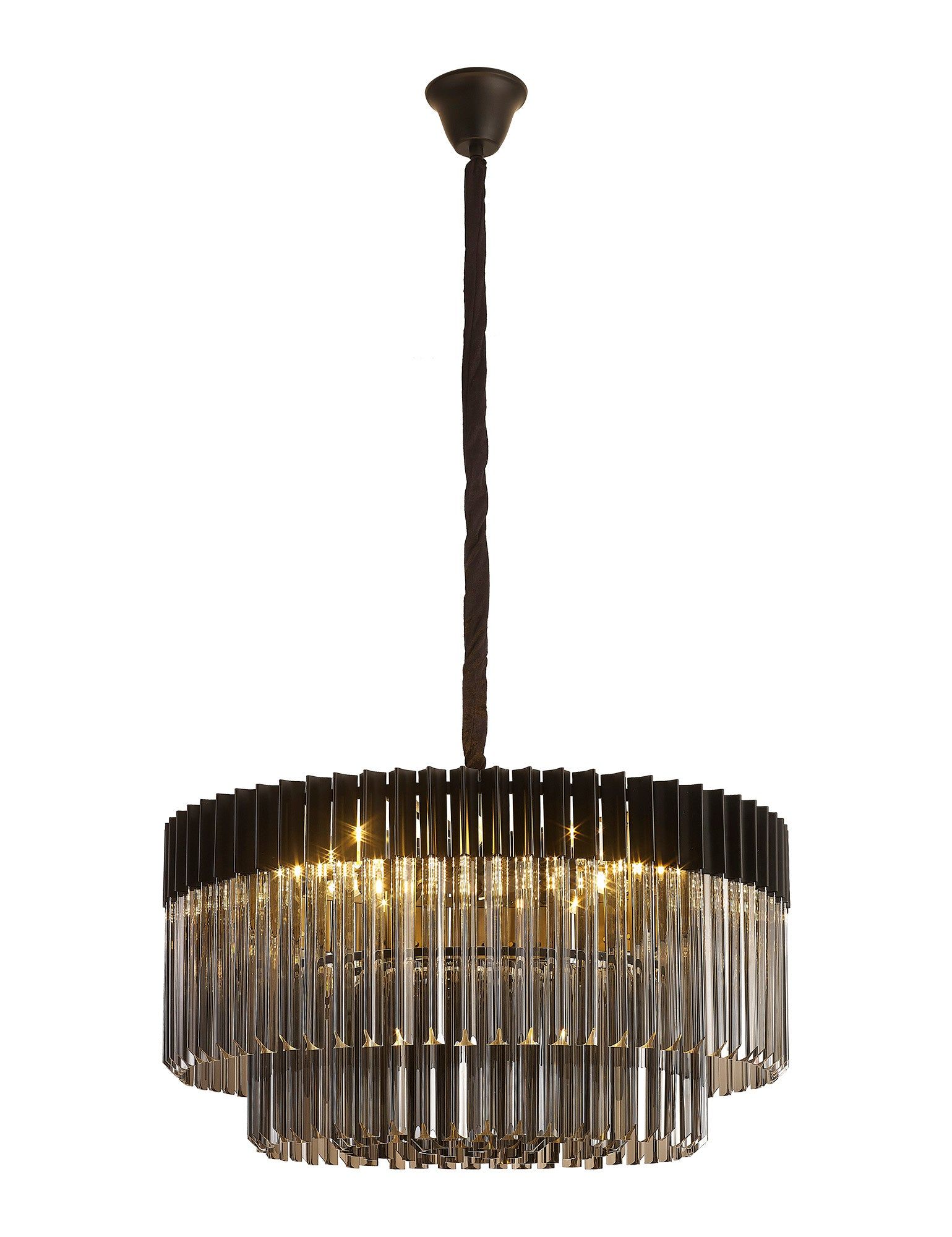 Georgia 12lt Round Pendant - Matt Black