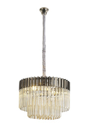 Georgia 8lt Round Pendant - Matt Black/Brass/Polished Nickel - Cusack Lighting