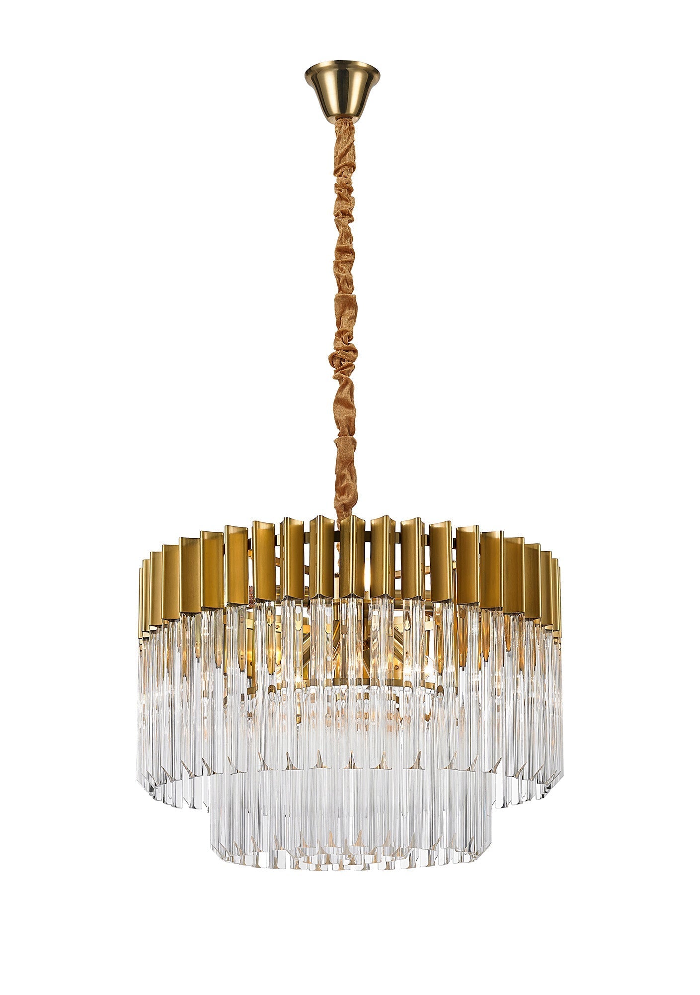 Georgia 8lt Round Pendant - Matt Black/Brass/Polished Nickel - Cusack Lighting