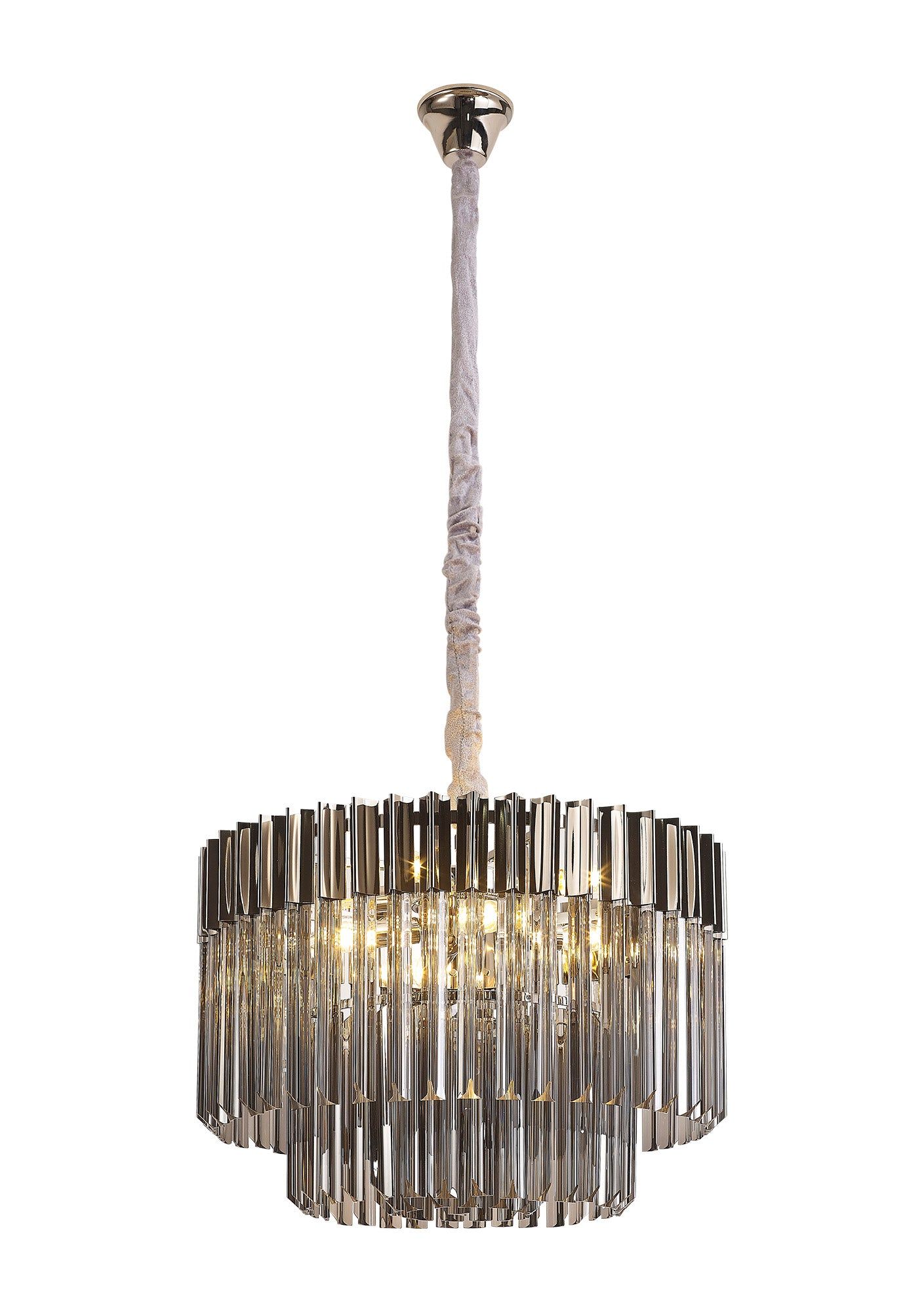 Georgia 8lt Round Pendant - Matt Black/Brass/Polished Nickel - Cusack Lighting