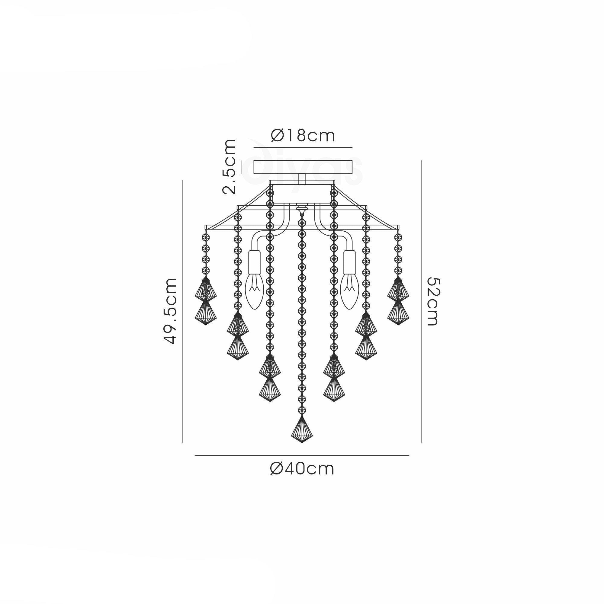 Inina Ceiling 4 Light E14 French Gold/Crystal