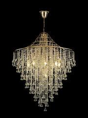 Inina Pendant 9 Light E14 Polished Chrome / French Chrome & Crystal - Cusack Lighting