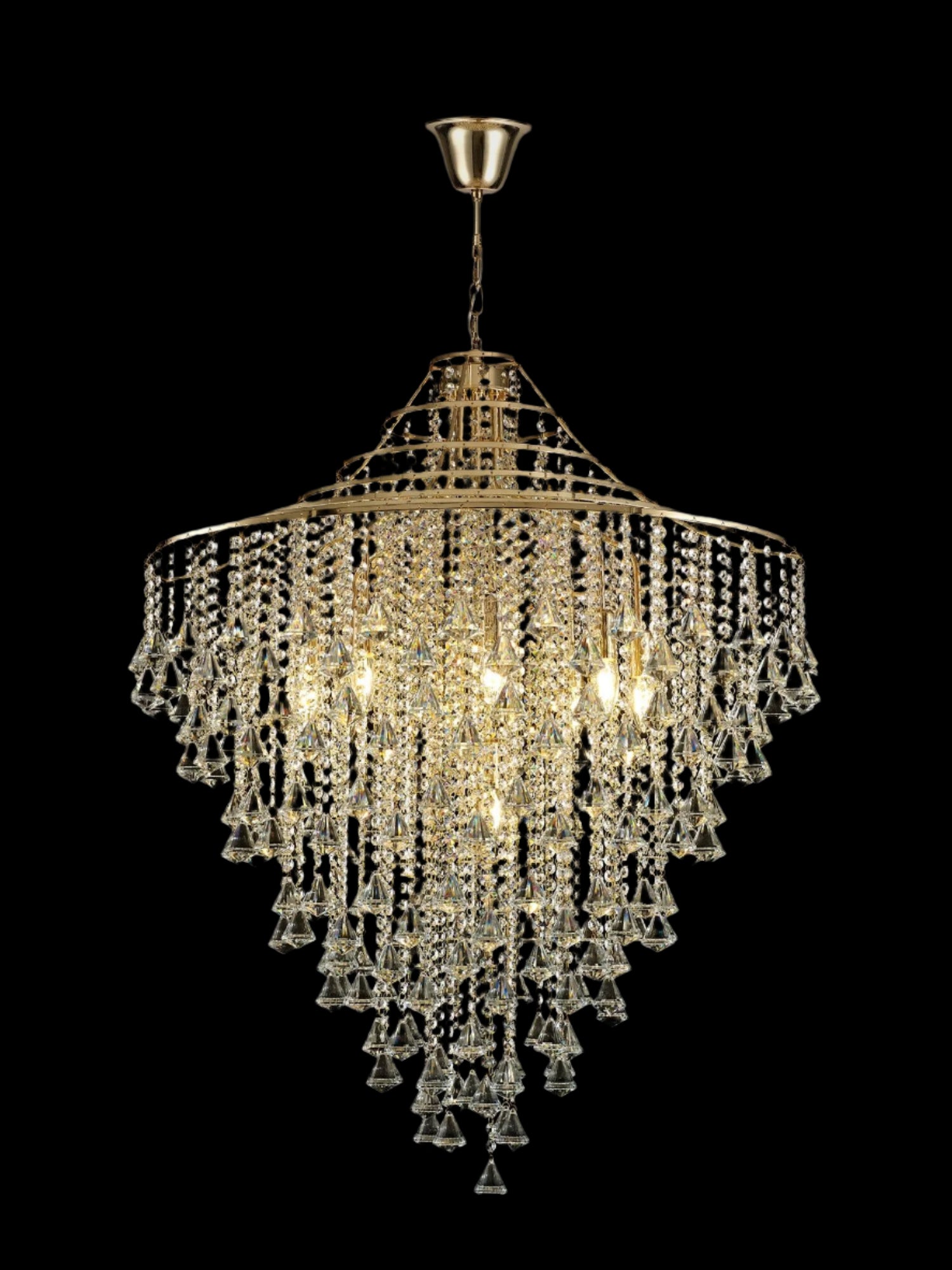 Inina Pendant 9 Light E14 Polished Chrome / French Chrome & Crystal - Cusack Lighting