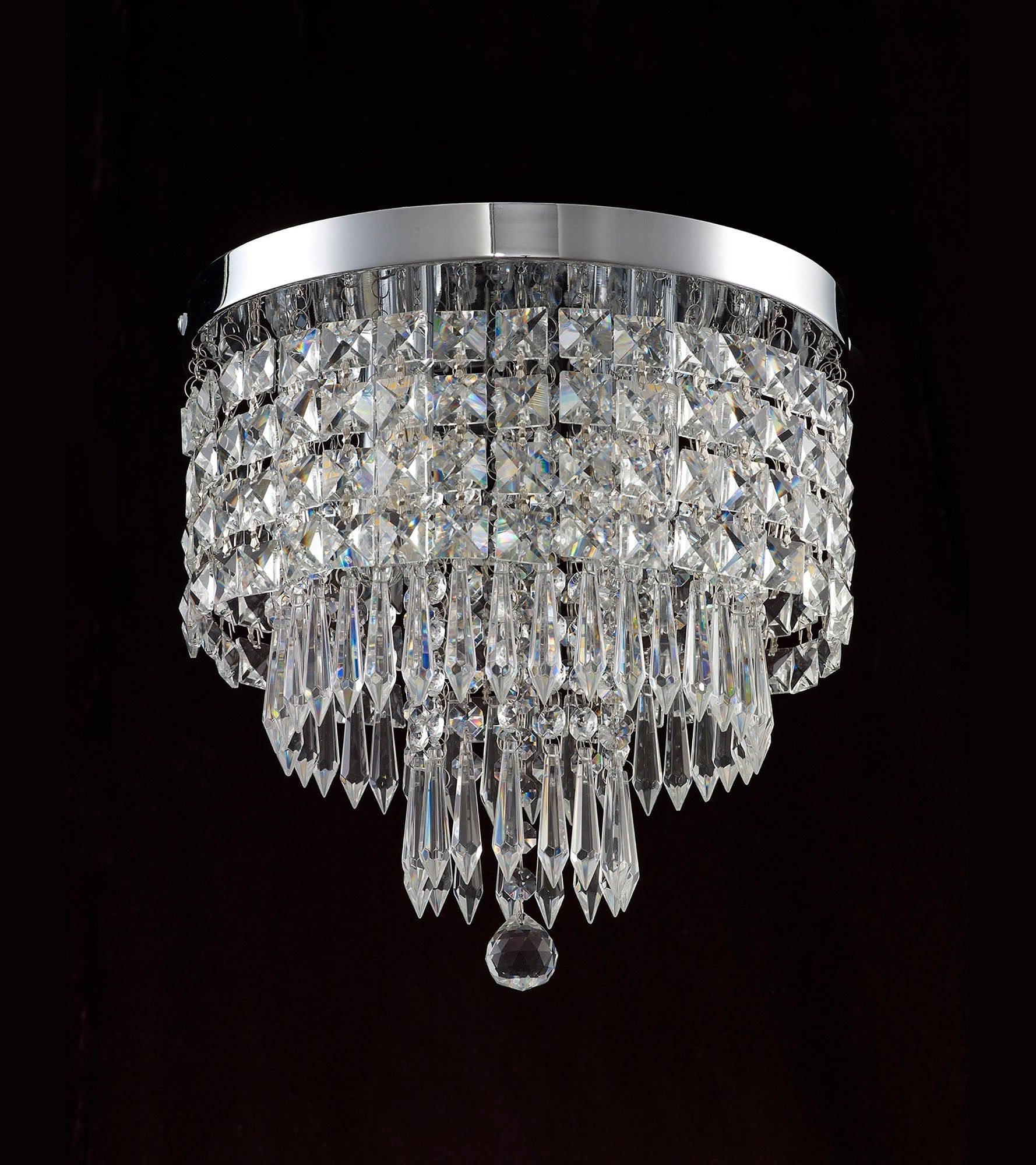 Nrok Ceiling Light, 4 x G9, IP44, Polished Chrome/Crystal