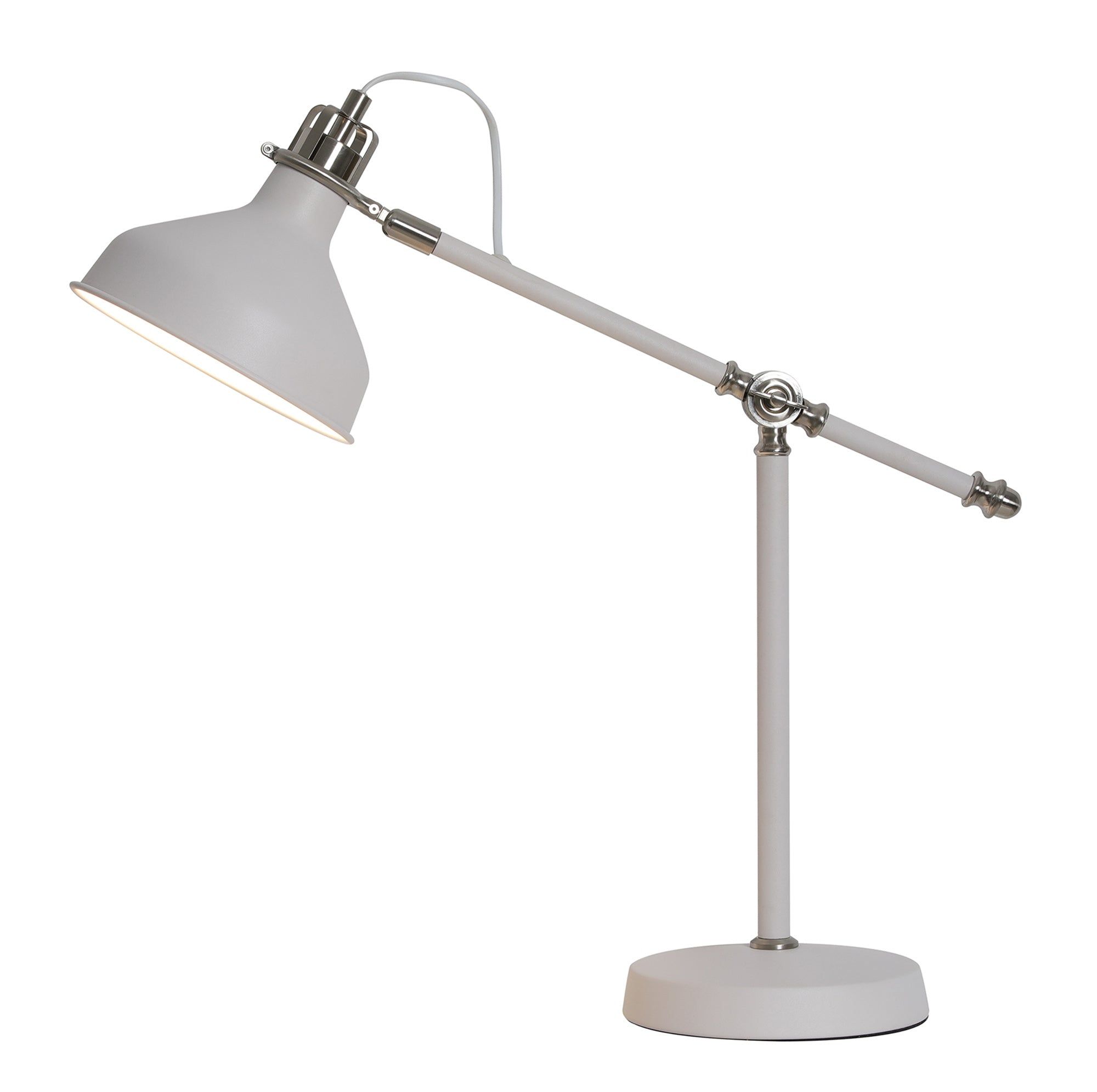 Jetson Adjustable Table Lamp, 1 x E27, Sand Grey/Copper/White