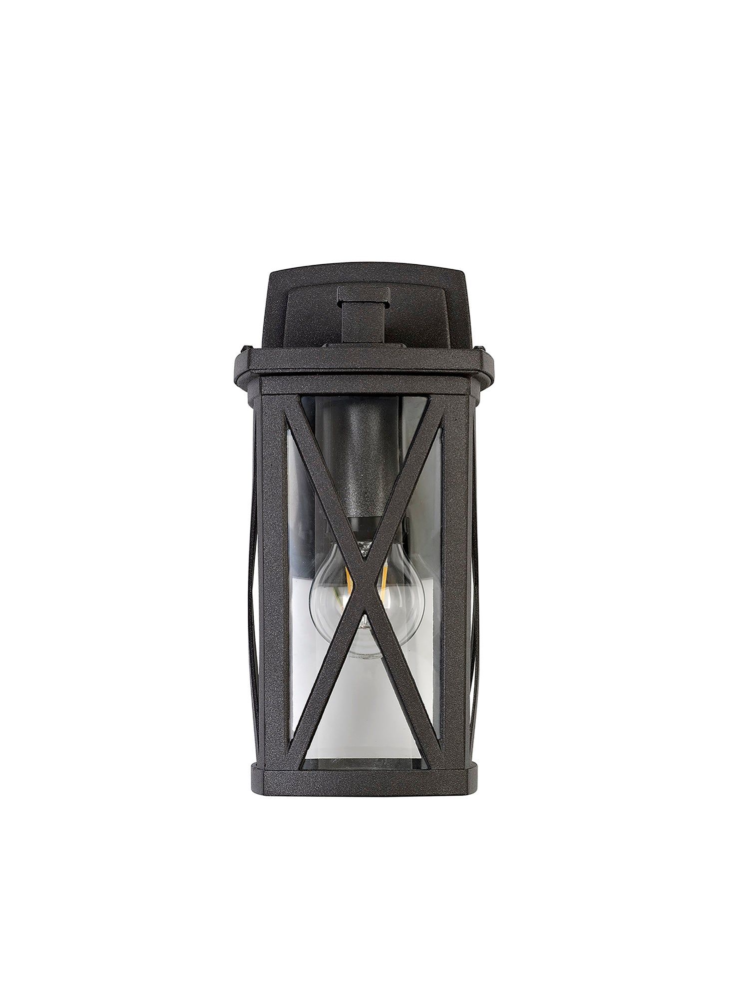 Loco Down Criss Cross Wall Lamp, 1 x E27, IP54, Anthracite/Clear Glass, 2yrs Warranty