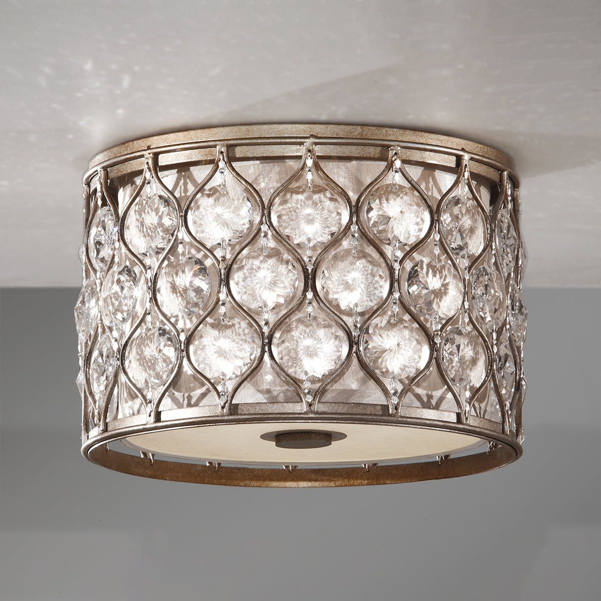 Lucia 2Lt Flush Light - Burnished Silver Finish