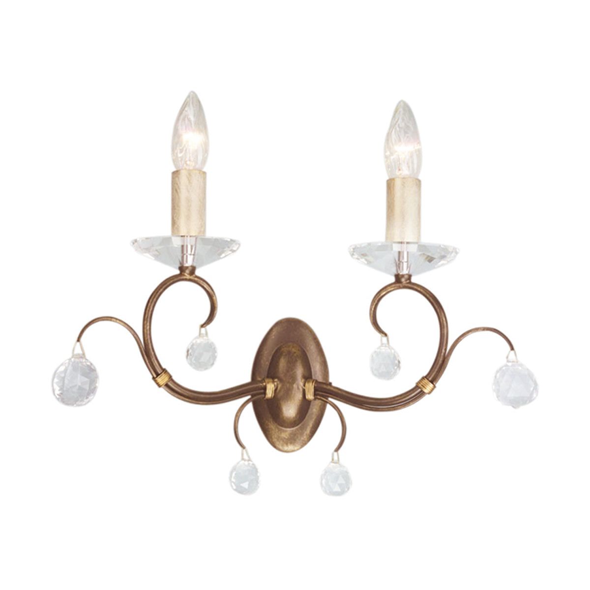 Lunetta 2Lt Wall Light - Bronze Patina Finish