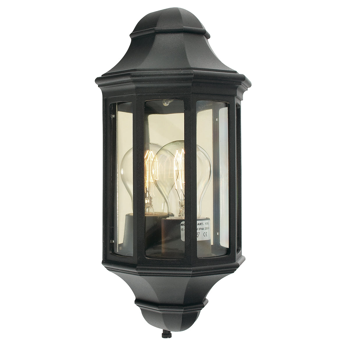 Malaga 1 Light Large/Small Wall Lantern - Black/White Finish - Cusack Lighting