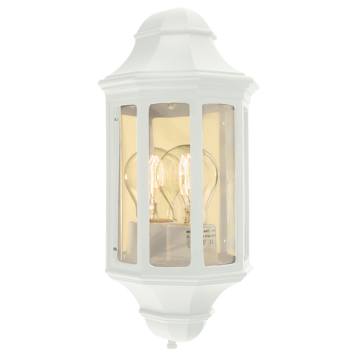 Malaga 1 Light Large/Small Wall Lantern - Black/White Finish - Cusack Lighting