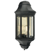 Malaga 1 Light Large/Small Wall Lantern - Black/White Finish - Cusack Lighting