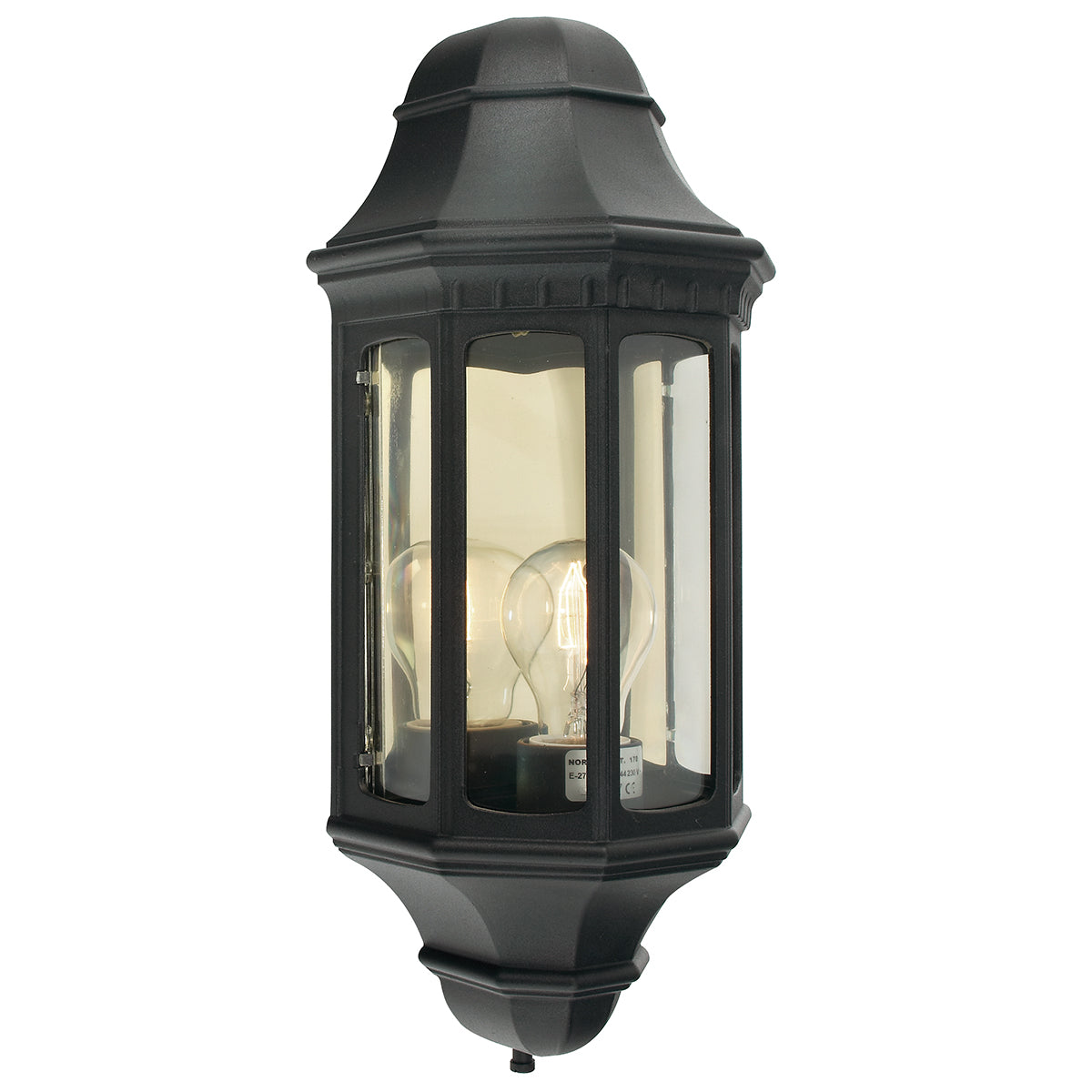 Malaga 1 Light Large/Small Wall Lantern - Black/White Finish - Cusack Lighting
