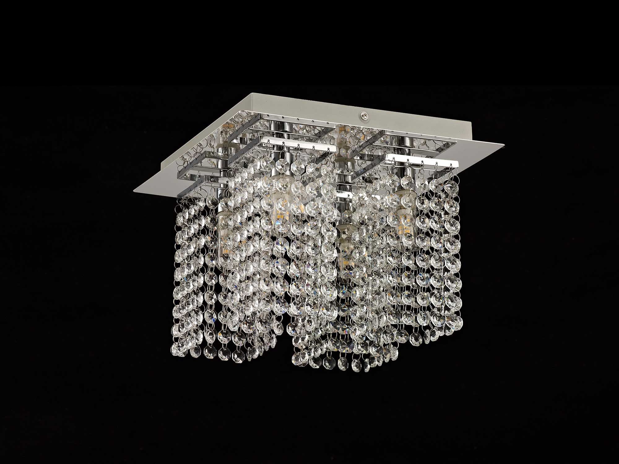 Thaerai Bathroom Ceiling Light, 1 x G9 - Polished Chrome & Crystal Finish IP44