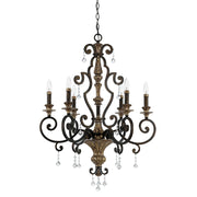 Marquette 6Lt Chandelier Ceiling Light - Heirloom Finish
