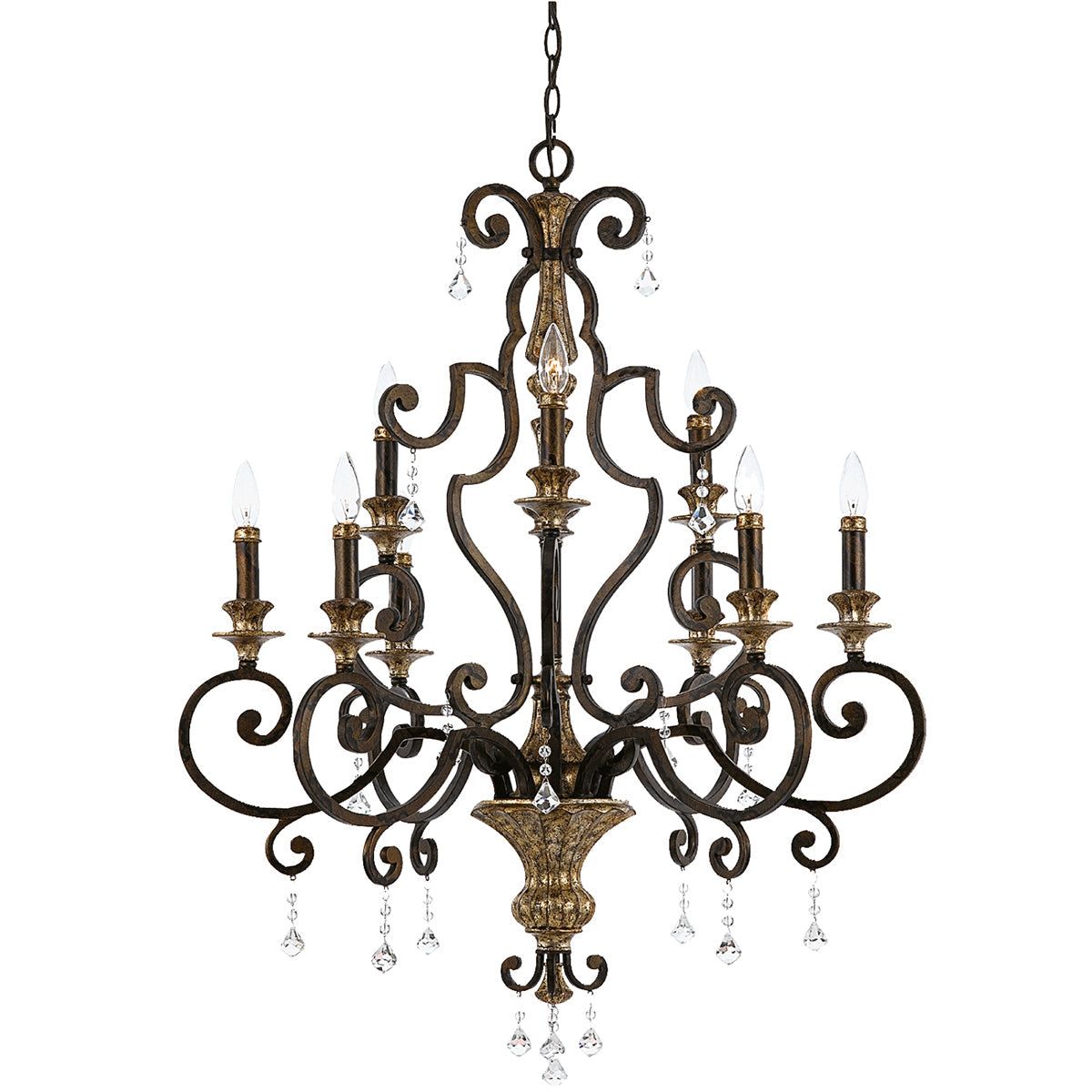 Marquette 9Lt Chandelier Ceiling Light - Heirloom Finish